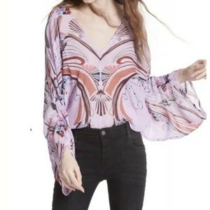 Free People Semi Sheer  Top Size XS, Lilac